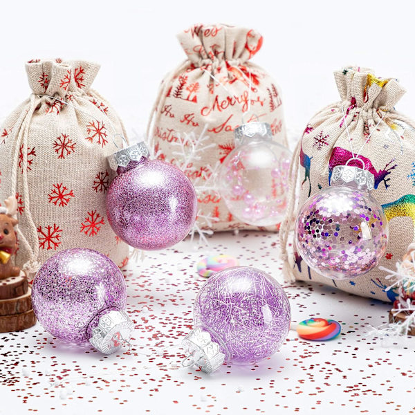 30Pcs Christmas Ball Ornament for Xmas Tree, Shatterproof Clear