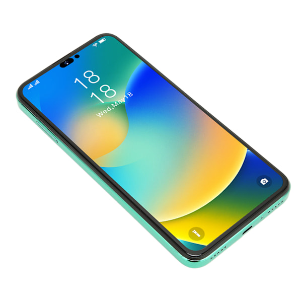 Olåst Smartphone 6,1 tum 4G-nätverk 4GB RAM 64GB ROM Ansiktsupplåsning Mobiltelefon för Android 11 100‑240V Grön EU-kontakt