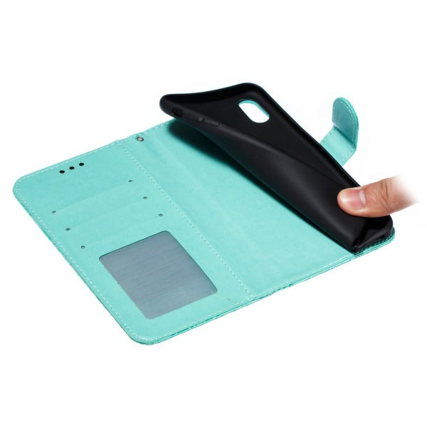 Präglat spetsmönstrat flipfodral för Samsung Note 9 green