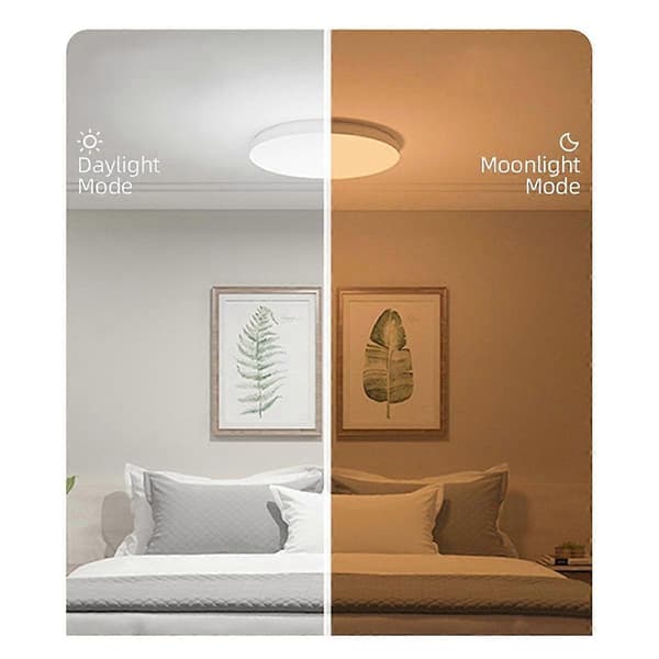 Tuya Zigbee Smart LED Loftlampe Rumindretning Loftlampe App Stemmestyring til Alexa/Runde Loftlamper