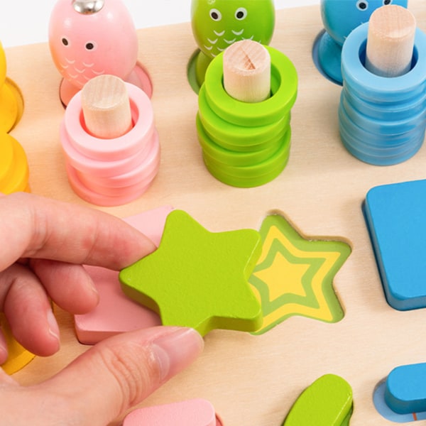 Montessori Pedagogisk Leksak För Barn, Räkneform Staplare i Trä Med Nummerigenkänning & Övning i Addition Subtraktion, Lärspel För Småbarn