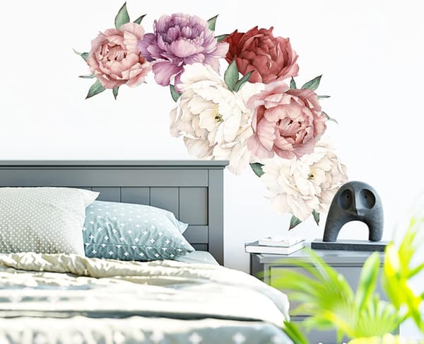 Peonveggdekor, Blomsterveggdekor: Peoner, Roser, Blomster