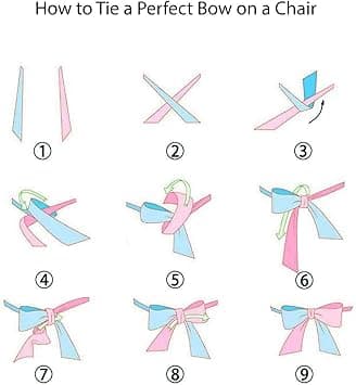 (Samppanja) Yksi sarja 1 satiini-organza-tuolinauhaa silkkisellä solmulla