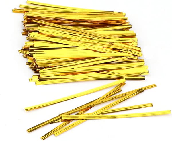 800 stk. 10 cm Metallic Twist Ties til Slikposer, Kaffeposer,