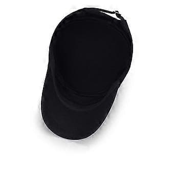 Herre Flat Cap med To Huller på Siden Justerbar Baseball Cap (Sort)