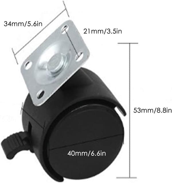 Möbelrullar, 8 st 40 mm Nylon Svängbara Rullar, Icke-Märkande U