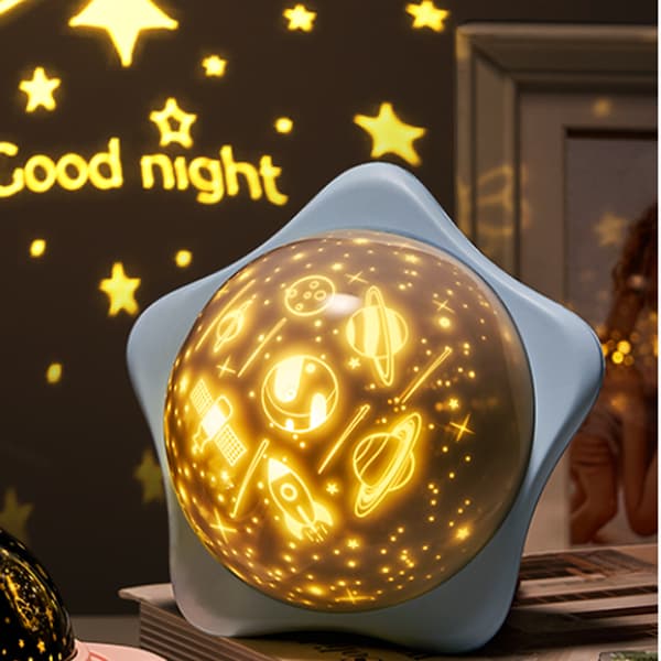 Nattlampe for barn, babynattlampe, stjernehimmel, projeksjonsstjerne Ni