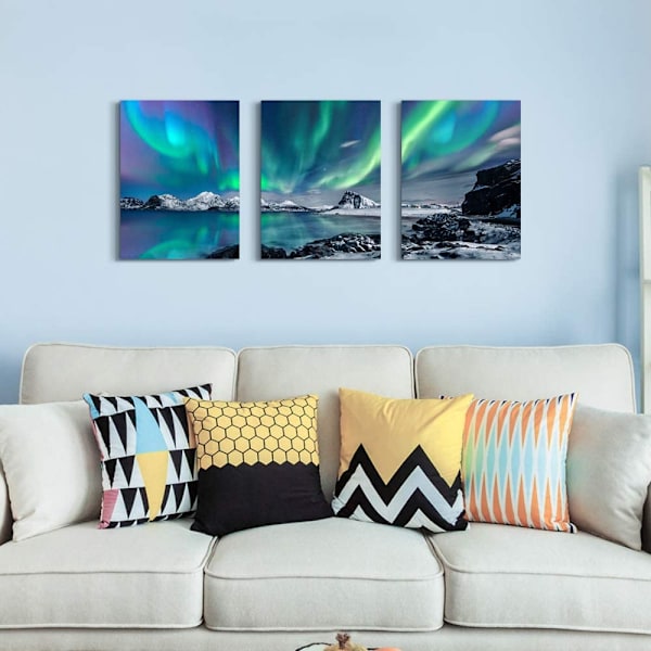 Bondehus Väggkonst Aurora Landskapsmålning på Canvas Vägg