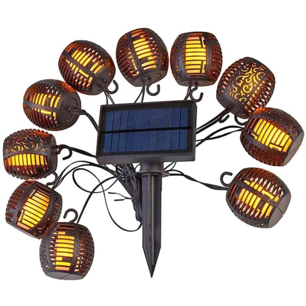 Solcells LED-ljusslinga utomhus ljusslinga hängande låga