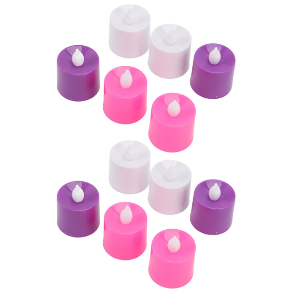 12 st LED elektroniska ljus färgglada värmeljus