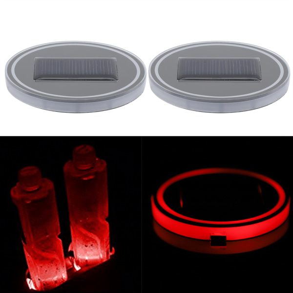 2 st solcells LED-list, akrylkoppdyna, flaskbottenmatta för