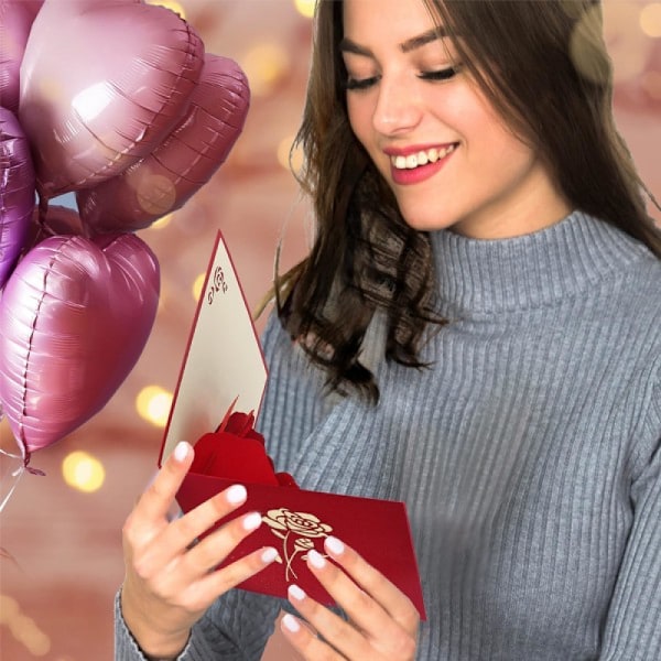 Bukettblommor 3D Pop Up-kort Grattiskort, Jubileumskort