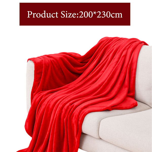 Enfärgad filt flanellfilt korallfleecefilt Farai fleece presentfilt luftkonditioneringsfilt Bright red