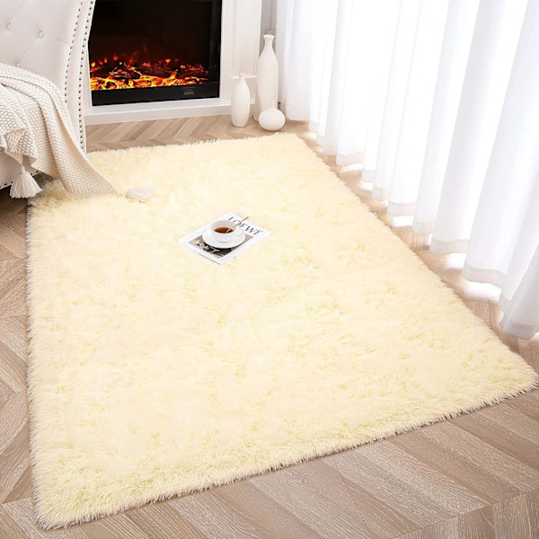 En fin natt Shaggy Fluffy Faux Fur Area Rug, Mjuk, Lyxig