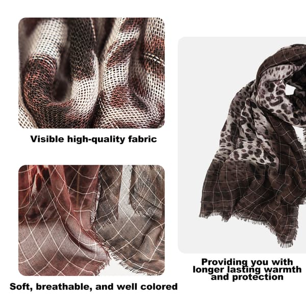 1 leopard print varmt medium-langt tørklæde afslappet tryk batch litterær retro hår tynd sektion temperament sjal kvinde