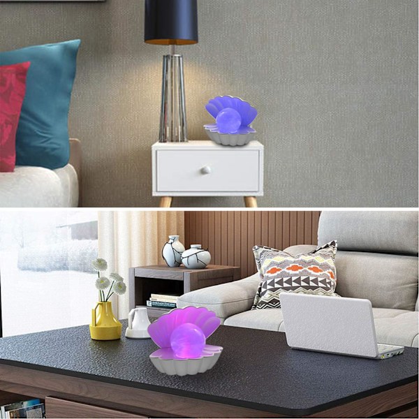 Seashell Bead Beach Themed Night Light, RGB 8 Mood Changing Color