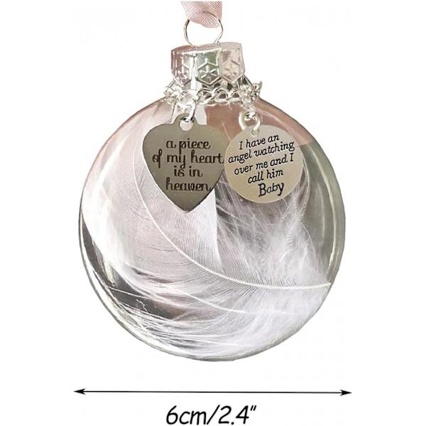 Clear Christmas Ornament Feather Ball, A Piece of My Heart is