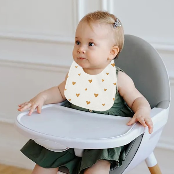2 st Babyhaklappar Dregelhaklappar för Unisex Pojkar Flickor, Mjuka Bomullshaklappar för Tandsprickning och Dreglande Style 2