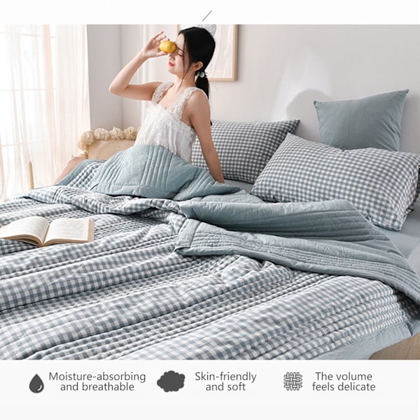 Täcken för Queen Size Säng Lätta Överkast, Mjuk Säng Sommartäcke Lätt Mikrofiber Överkast, Modernt Blomstermönstrat Överkast för Alla Säsonger 150x200