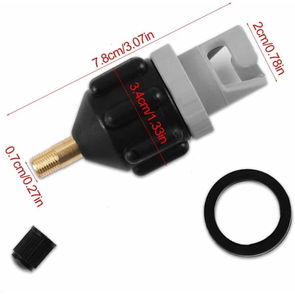 Ventiladapter, Luftpumpe Hurtig Opblæsningsadapter 7,8 X 3,4cm Kompres