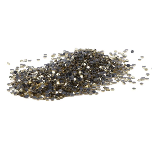 14400 stk. flade rhinsten, blændende farverige DIY robuste iriserende rhinsten, runde perler til manicure makeup lys gul