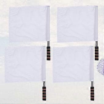 4 stk. Dommerflag til atletikbegivenheder, rustfrit stål, kommandoflag, håndsignaler (hvid)