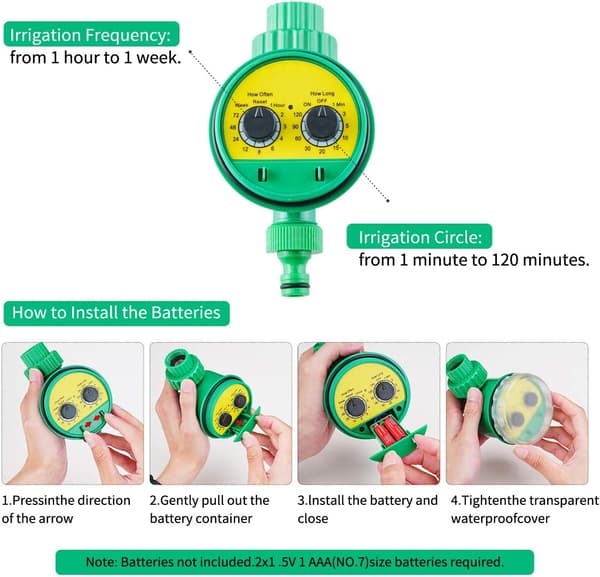 Plante Vandingsystem med Timer, Justerbar Dyses Automatisk Vand