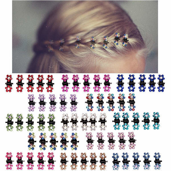 84 stycken Mini Hårklämmor Anti-Slip Grip Claw Klämmor Glitter Teet