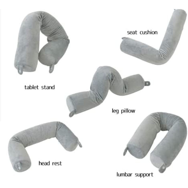 Rejsepude - 68*10CM (Sort) - Memory Foam Støttepude til Nakke