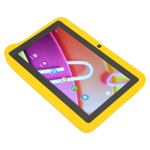 7 tums barnplatta MTK6592 8 kärnor CPU för Android 10.0 2GB RAM 32GB ROM 2.4G 5G WIFI IPS Portabel Platta 100‑240V Gul AU-kontakt