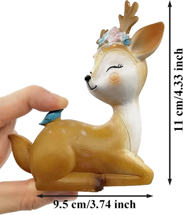 Reinsdyrfigur, Søt Mini Harpikshjort, 3D Harpikshjortfigurer