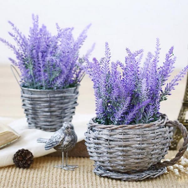 4 stk Ren Lavendel Julepynt Kunstige Blomster Romersk