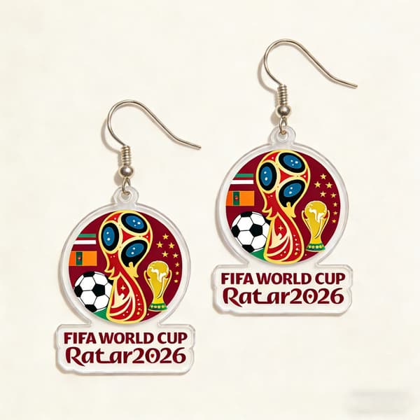 5 par 2026 VM Akryløreringe: FIFA World Cup Trofæ Fan Tilbehør