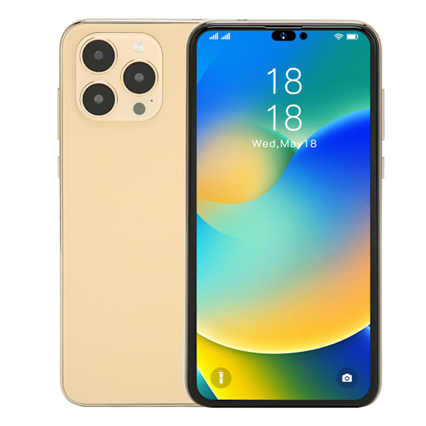6,1 tums skärm 4G Smartphone 4G 64G Dual Sim Mobiltelefon Olåst Mobiltelefon för Android 11 100‑240V Guld AU-kontakt