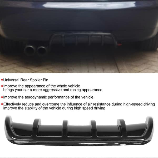 Universal bagspoiler hajfin haleindsats kofanger diffuser læbe bilkarosseri modificeret blank sort
