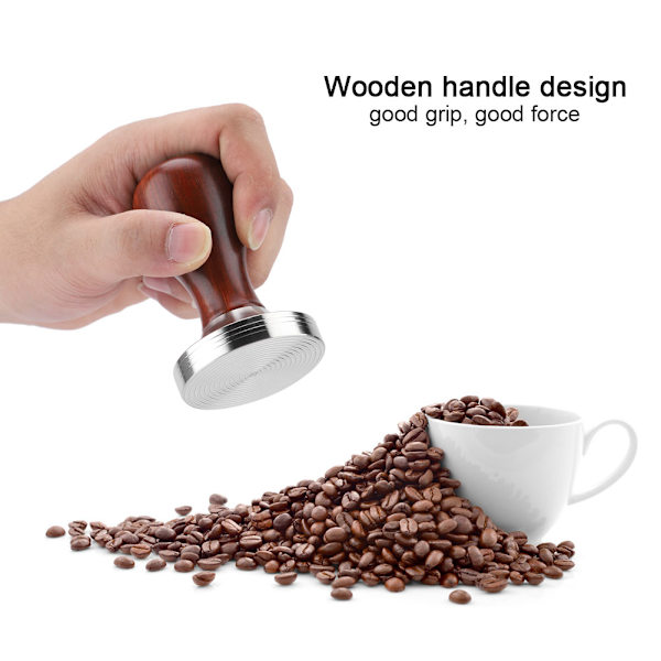 1 st 58 mm handhållen röd sandelträ kaffepress för kaffebönor