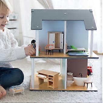 Miniature Computer Desk Set Model Træ Mini Møbler Mini Hus Dekoration