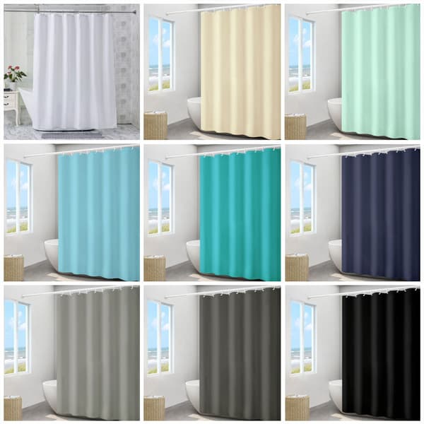 Ensfarget polyester mikrofiber malje gardin, hvit