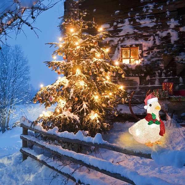 And med tørklæde dekorationslys flad haveskulptur pynt til græsplæne have ferie julepynt