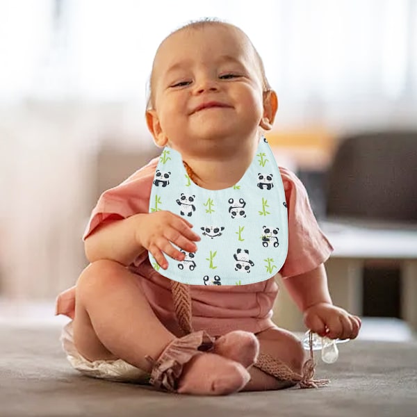 2 st Babyhaklappar Dregelhaklappar för Unisex Pojkar Flickor, Mjuka Bomullshaklappar för Tandsprickning och Dregel Style 3