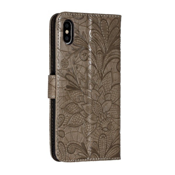 Preget blonde-mønstret flip-deksel til Samsung Note20 Ultra gray