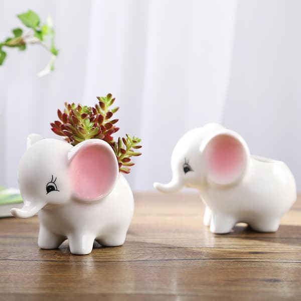 Elefant Sukkulenter Krukor Vas Keramik Blomkruka Bonsai Krukor