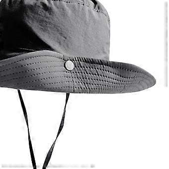 Bøttehatt Solbeskyttelse Unisex Sommer Strandhatt for Strand Marineblå (Mørk Grå)