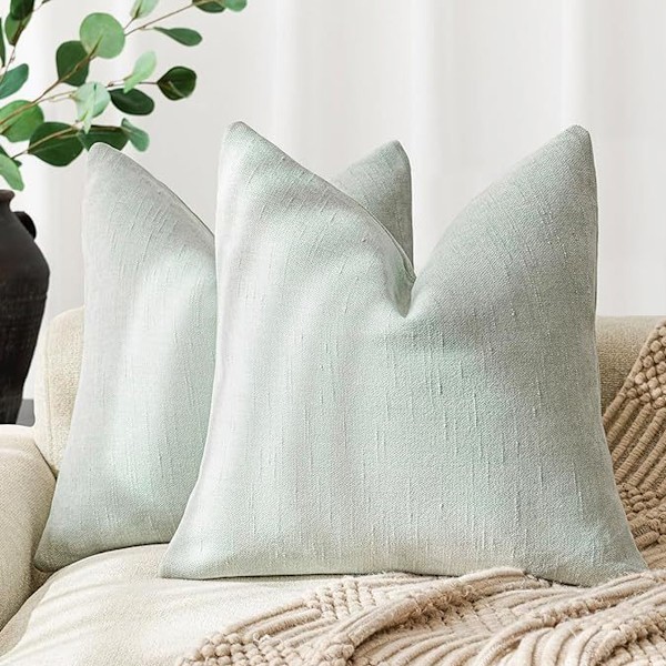 Höst Kuddfodral Mjuka Texturerade Dekorativa Kuddfodral Fyrkantiga Enfärgade Chenille Bondgård Kuddfodral Soffa Säng Vardagsrumsinredning Sky blue