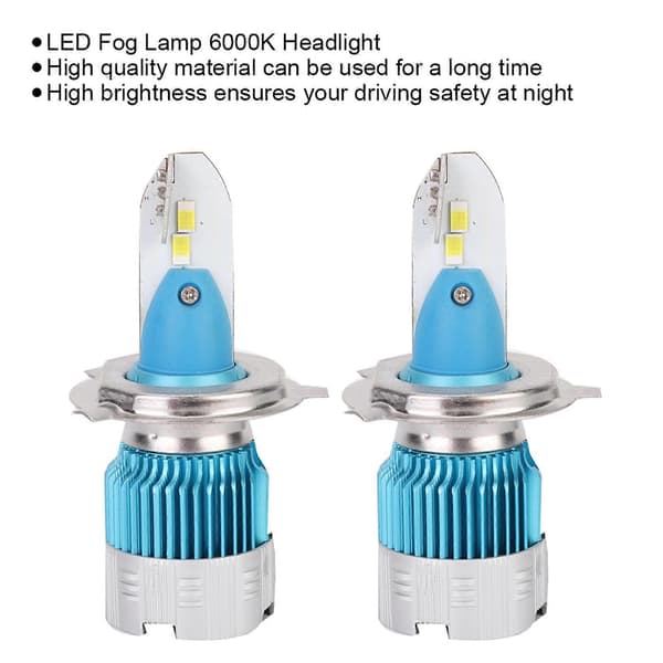 2 kpl 6000LM erittäin kirkas IP67 vedenpitävä 30W Mi2 LED-sumuvalo H4 6500K ajovaloon