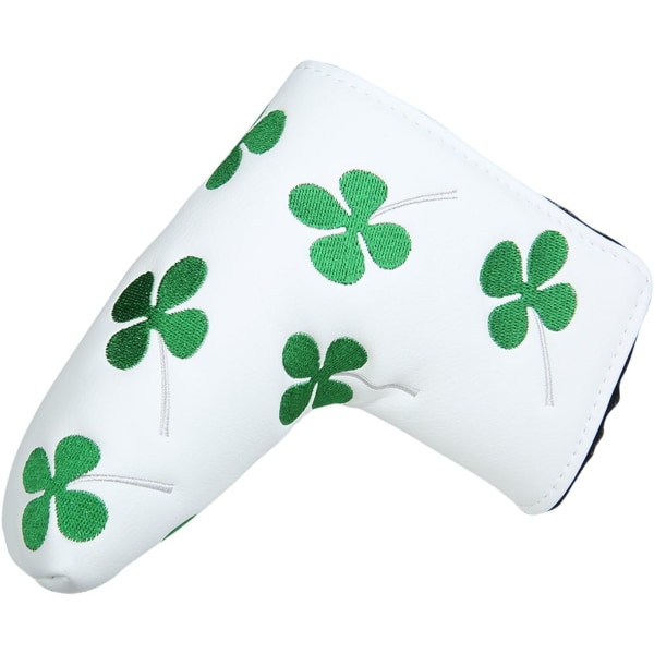 Sport Vit Grön Shamrock Lucky Clover Putter Head Cover Fyra