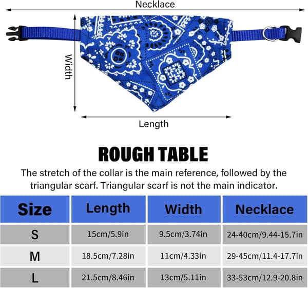 4-pack (Röd, Blå, Svart, Rosa) (M) Hundbandana Krage Boho Hund S