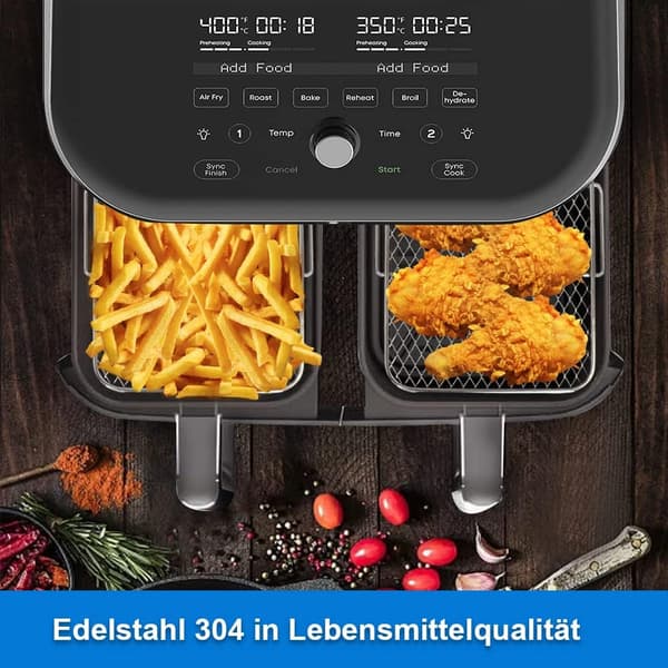 Varmluftfriture, BBQ Grill, Rustfri Stål Dehydrator, Varmluftfriture A