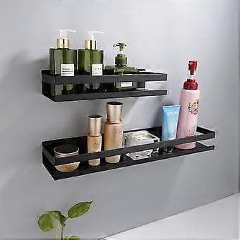 Badeværelse Væghylde 20-40cm Moderne Mat Sort Badeværelse Køkken Bruser Hylde 20cm