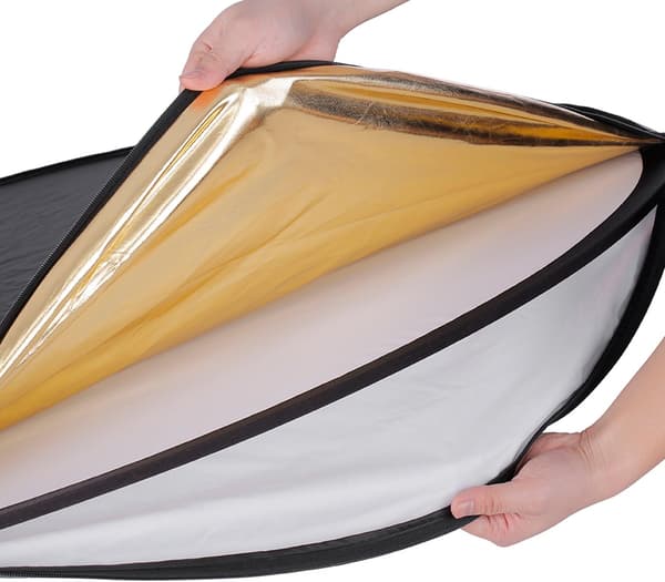 5 i 1 Reflektor 32 tommer 80 cm bærbar gennemsigtig, sølv, guld,